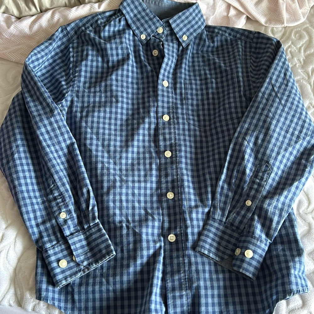 Mason James Stretch Blue Plaid Shirt - 10/12